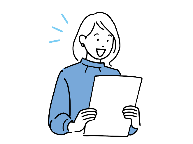 字が上手になって喜ぶ女性